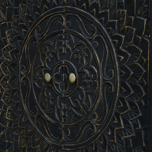 Hand Carved Wooden <b>Wardrobe</b> Almirah with Mandala Design Black Antique 2 Door Storage Cabinet with Drawer Luxury Bedroom <b>Wardrobe</b> - Product Image 6