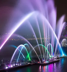 Beste Qualität tanzender musikalischer großer Wasserbrunnen künstlicher Wasserfallbrunnen