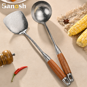Utensilios de Cocina SANOSH Modernos de Titanio Puro, Espátula con Patrón Cristalino, Cuchara para Cocinar para Restaurante y Hotel, Juego de Utensilios de Titanio - Product Image 1