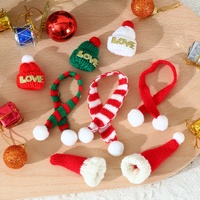 Mini Gorro y Bufanda Navideños de Punto, Gorro y Bufanda de Santa Claus, Adornos para Árbol de Navidad, Gorro y Bufanda Navideños para Botellas