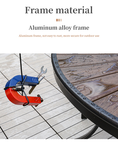 Diskon besar baru mebel luar Bistro bulat luar ruangan 105cm meja makan teras dan kursi - Product Image 3