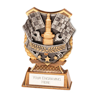 Trofeo Deportivo WeiVista de Resina Dorada para Carreras de Go Karts, Premio con Grabado de Logotipo Personalizado