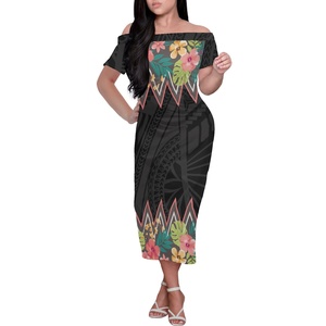 Vestido largo de marca privada para mujer, vestido veraniego a la moda con hombros descubiertos, zapato en línea, venta al por mayor, 2022 - Product Image 3