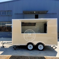 Carré Mobile Cuisine Food Truck Crème Glacée Pizza Gaufre Sandwich Crêpe Alimentaire Remorque caravane Alimentaire