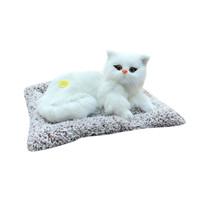 Réaliste réaliste Super doux en peluche Simulation chat jouet charbon actif bambou charbon de bois Purification couché chats poupée