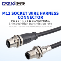 Conector Macho/Hembra M12 de Alto Rendimiento, Impermeable IP67, con Cable de PVC Blindado, Arnés de Cableado de Latón de 3/4/5 Pines