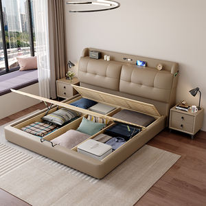 Meubles de chambre à coucher modernes de luxe en bois lits rembourrés king size cadre de <span class=keywords><strong>lit</strong></span> double boîte ensemble souple design Queen Single Girl - Product Image 6