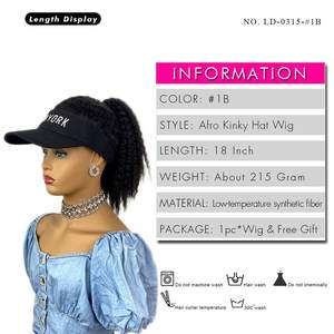 2023 chapeau de perruque chaude avec perruque synthétique de cheveux attachés cheveux longs ondulés pour les femmes utilisation quotidienne de fête - Product Image 4