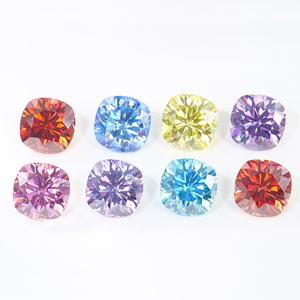 ผู้ผลิตเพชรโมอิสซาไนต์สังเคราะห์หลากสี รูปทรงคุชชั่น ขายส่งเพชรโมอิสซาไนต์แบบหลวม - Product Image 1