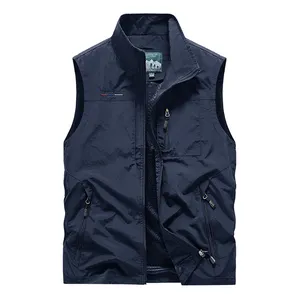 Plus-size outdoor vest men's multi-pocket cargo fishing mountaineering photography quick-drying utility sleeveless jacket