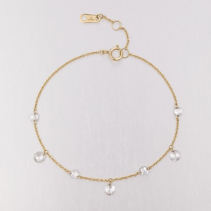Classic 18K <b>Solid</b> White <b>Gold</b> 0.68ct Round Brilliant Lab Grown Diamond <b>Bangle</b> Bracelet | Round Brilliant Cut Lab Created Diamond - Product Image 1