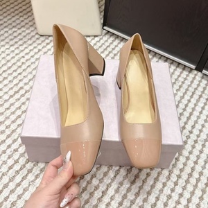 Jim classic lightweight luxury leather upper <b>block</b> heel high heels, luxurious red party and wedding high heels - Product Image 5