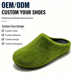 2026 OEM ODM Pantoufles en fausse fourrure douces, type mule, à enfiler, pour intérieur et extérieur, usage hivernal, design personnalisé - Product Image 1