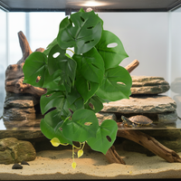 Feuilles de Monstera artificielles à texture réaliste, plantes vertes artificielles pour la décoration de l'écosystème des reptiles