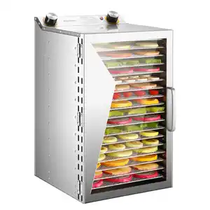 Silaier - Máquina de secagem comercial barata de frutas e vegetais, desidratador de alimentos com 18 camadas, aço inoxidável, controle de tempo