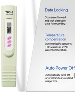 Nouveau testeur numérique de qualité de l'eau, pH-mètre 3 en 1 TDS/EC/Temp pour piscines, eau potable, aquariums
