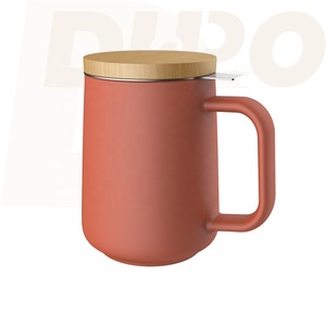 DHPO — tasse <span class=keywords><strong>infuseur</strong></span> à thé en porcelaine avec couvercle en céramique et en bambou, pour le montage - Product Image 2