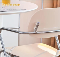 Chaise empilable en métal transparente, design créatif moderne et simple, avec accoudoirs, dossier, pour la maison, la salle à manger, la négociation, le bureau, style nordique