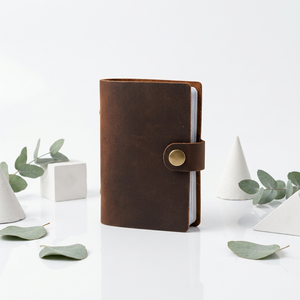 WRIZA Vintage Vintage Genuine Leather <b>Card</b> Holder Button Closure <b>Business</b> <b>Card</b> <b>Wallet</b> Photo <b>Card</b> Album Custom Logo - Product Image 5