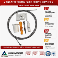 Kit de fixation de câbles réglable sans outil, système de suspension en acier galvanisé et inoxydable pour panneau LED, luminaire suspendu linéaire et plafonnier