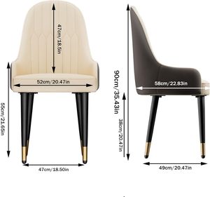 High-quality Western Restaurant <strong>Chairs</strong> Modern <strong>Dining</strong> <strong>Chair</strong> Comfortable Padded Leather with Metal Leg Restaurant Grey White <strong>Cream</strong> - Product Image 2