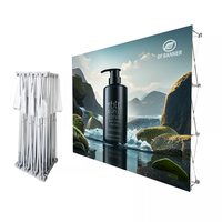 Stand d'exposition personnalisé pour salon professionnel, avec fond en tissu tendu facile à installer, bannière de plafond, équipement de comptoir et présentoir pop-up