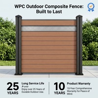 Panneaux de clôture en composite WPC horizontaux pour l'extérieur, panneaux de jardin pour l'intimité, cadre de portail à lattes, poteau en aluminium préassemblé