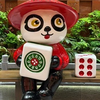 Escultura de Panda Gigante de Fibra de Vidrio, Impermeable, para Decoración de Escaparates, Centros Comerciales y Tiendas