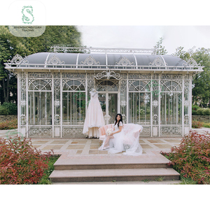 Serre Gazebo en fonte de luxe écologique et facile à assembler pour le jardin extérieur en métal forgé <span class=keywords><strong>blanc</strong></span> - Product Image 1