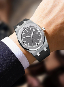 Montre mécanique de marque, cadran en cristal de luxe, boîtier en acier inoxydable, édition limitée, <span class=keywords><strong>calendrier</strong></span>, mouvement automatique 8215, 5 BAR étanche - Product Image 5