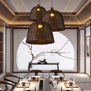 Zeal Lighting Suspension Restaurant Cafe Dining <b>Room</b> Decorative Modern Rattan Bamboo Pendant <b>Light</b> - Product Image 3