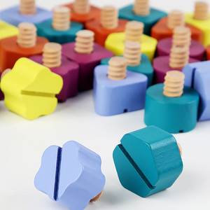 Jouets éducatifs pour enfants, blocs de construction en bois pour enfants, vis et écrous à démonter, jeu de correspondance des formes et des couleurs, jeu de <span class=keywords><strong>Sudoku</strong></span> Montessori - Product Image 4