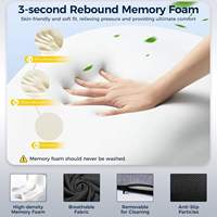 Coussin de siège ergonomique en mousse à mémoire de forme en forme de L avec sangle réglable pour le bureau, la maison, la voiture, les longues périodes assises