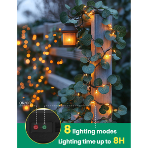 Aigostar 8433325008048 năng lượng mặt trời dẫn đèn Dây 100 đèn Led IP65 không thấm nước ấm trắng trong nhà ngoài trời sử dụng đèn đồng nhân tạo Ivy - Product Image 3