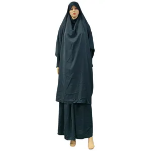 Fabrik Hot Großhandel Muslim Abaya Femmes Robe 2 Stück Kleid Jilbab Musulmane Gebet Abaya Modest Khimar Hijab Abaya langes Kleid
