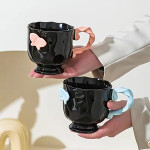 Personalized Design Three-Dimensional Butterfly Luxury Multi Color Food Safe Ceramic Coffee Mug 301-400ml Sustainable Wedding - Product Image 1
