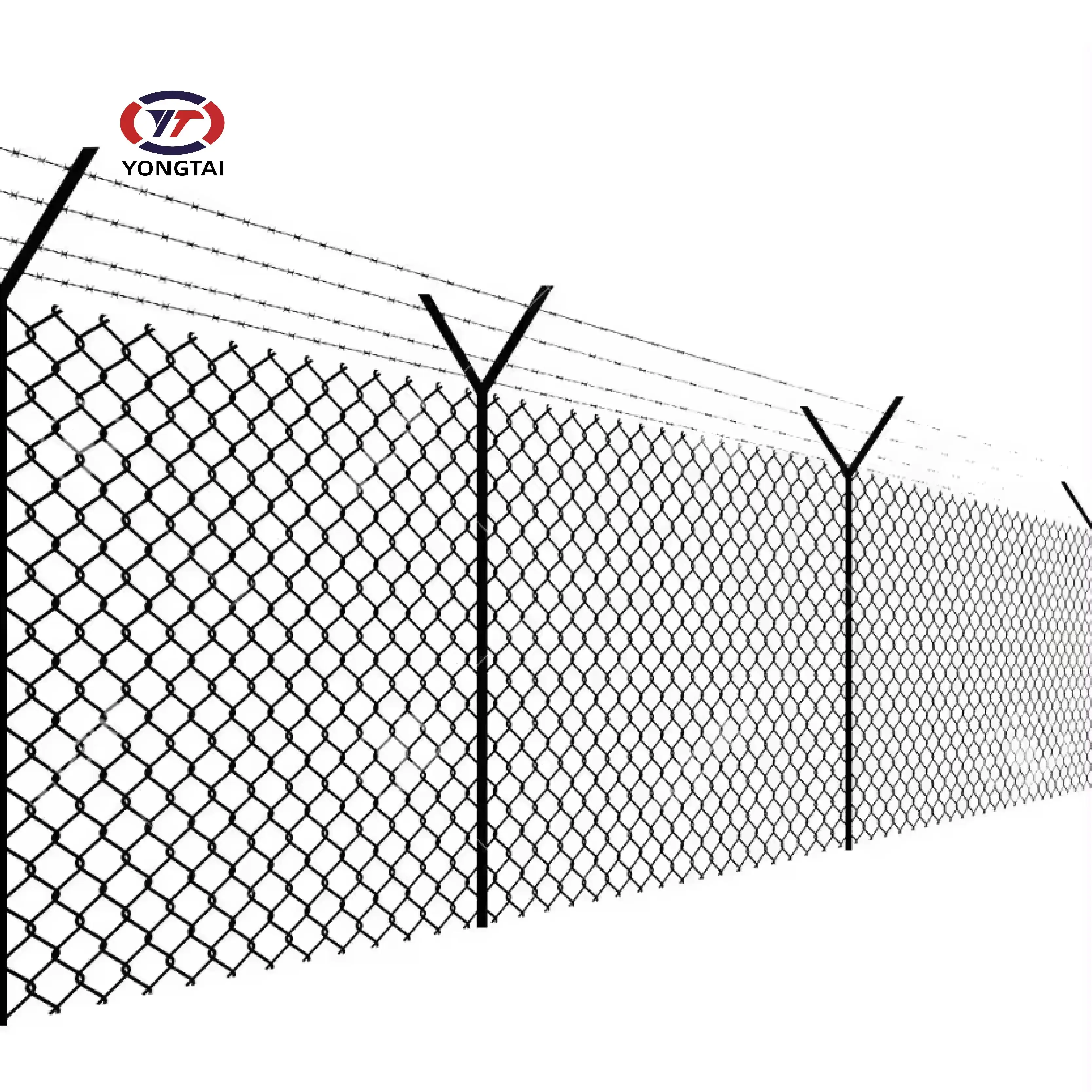 Grosir panel pagar rantai 8 kaki bekas bentuk berlian Keamanan Tinggi