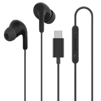 Écouteurs filaires pour smartphone de type C, microphone HD, contrôle filaire, résistance à la poussière et à l'eau IP54, vente en gros