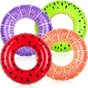 Juguetes Inflables de PVC para Fiestas de Verano en la <span class=keywords><strong>Piscina</strong></span>, Flotador de <span class=keywords><strong>Piscina</strong></span> con Forma de Fruta, Limón, Sandía, Rodaja de Naranja, Anillo de Natación, Tubo Interior - Product Image 4
