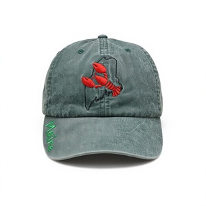 Casquette de baseball personnalisée OEM en coton, style <span class=keywords><strong>vintage</strong></span> délavé, avec broderie homard et contour de l'État du Maine, pour hommes et femmes - Product Image 2