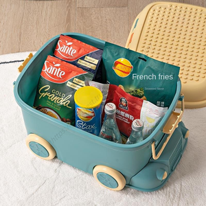 Caja de Almacenamiento de Juguetes de Plástico con Tapa y Asa, Organizador de Libros y Artículos para Niños, Venta al Por Mayor - Product Image 3