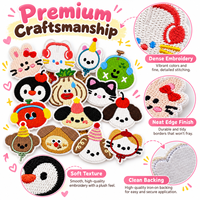 Lot de patchs animaux mignons en gros, appliques brodées Kawaii à coudre ou thermocollantes pour vestes, sacs, décoration DIY, patchs de créateur
