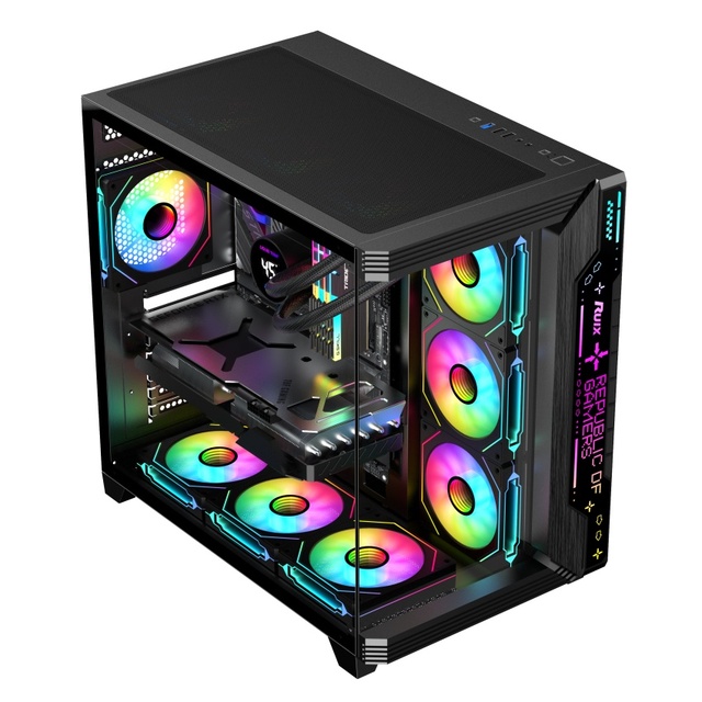 AntarcChill Wholesale Dual Tempered Glass Full Tower ATX PC Case Desktop Support GPU Cabinet Gaming Computer Cases PC Casing