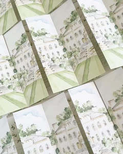 บัตรเชิญพับเก็บได้5 "<span class=keywords><strong>x</strong></span> 7" สำหรับงานแต่งงานสถานที่จัดงานสีน้ำแบบกำหนดเองด้วยตราประทับขี้ผึ้งริบบิ้นหรือผ้าคาดเอว - Product Image 2