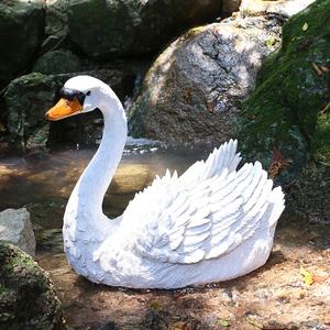 Resina decoración de jardín blanco tamaño Cisne estatuilla resina figuras de la vida como <span class=keywords><strong>swan</strong></span> garden escultura $ - Product Image 3