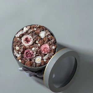 Valentijnsdag Gift Rose Gold Logo Roterende Rose Bloem Verpakking Karton Papier Bloem Doos <span class=keywords><strong>2</strong></span> Layer Ronde Bloem Doos - Product Image 6