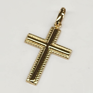 Dijes cruzados de oro de 18 quilates de lujo, estructura hueca, ligeros, colgantes finos y dijes a granel para collares - Product Image 1