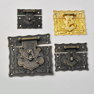 Loquet de boîte en alliage de zinc de style antique, design rectangulaire classique pour boîte à bijoux, quincaillerie de meubles - Product Image 1