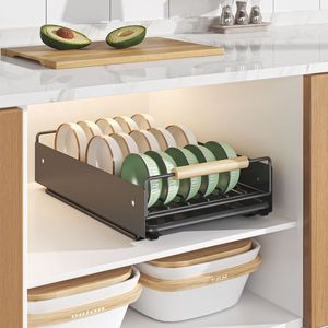 <span class=keywords><strong>Escurridor</strong></span> de Platos Extraíble con Bandeja Deslizante de Acero Inoxidable para Organizar el Gabinete del Fregadero de Cocina Moderna - Product Image 6
