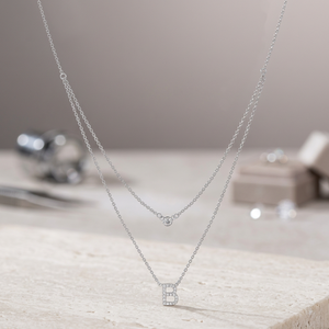 Collar de Plata de Ley Personalizado con Iniciales, Diseño de Moda en Capas, Jeulia Timeless Romance - Product Image 2